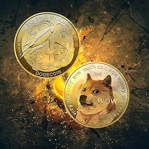 2 DB 1oz Dogecoin Emlékérme Aranyozott Doge CoinCollectible Dogecoin Védő Esetben 2021 Limitált szériás Gyűjthető Érme