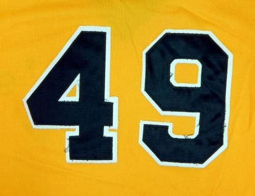 1980-as évek végén Oakland Athletics 49 Játék Használt Arany Jersey gyakorlást DP04752 - Játék Használt MLB Mezek