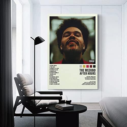 A Weeknd Poszter Óra Után Poszter Borító Plakátok Szoba Esztétikai Vászon Wall Art Hálószoba Decor 12x18inch(30x45cm)