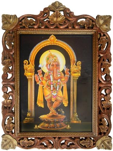Ganesha az Állandó & Tánc Helyzetben, Posztert, Festményt, a Fa Kézműves Keret Art Kézműves Kézműves Art Kézműves Kézműves