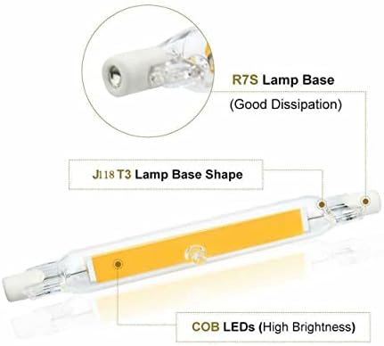 Edearkar 3-Pack R7S 118mm COB LED Izzó 15W J Type118MM Kettős Végű LED Dimmable150W Halogén Floodlight Csere, 110V T3