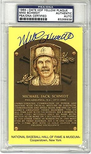 Mike Schmidt ALÁÍRT Baseball hírességek Csarnokába Emléktábla Phillies PSA/DNS-DEDIKÁLT - Dedikált Baseball
