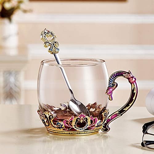 Üveg Tea Csésze, anyák Napi Ajándék, Kézzel készült Zománc Százszorszép Virág kávéscsésze Szett Kezelni, Egyedi, Személyre