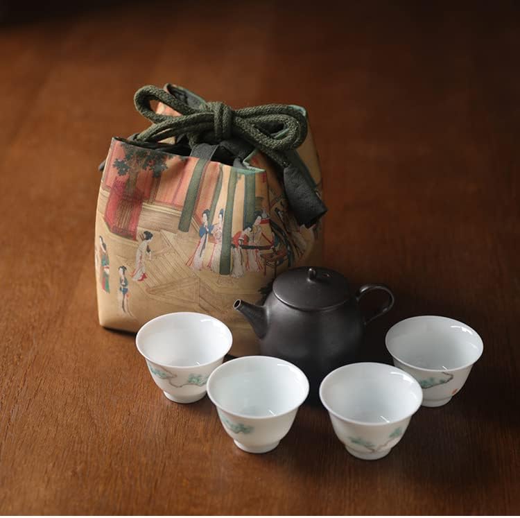 Tavaszi Reggel a Han-Palota Tea Hangulatos Táska Teáskannát, hogy a Kínai Kung-Fu Tea Teaware Tároló Táska Hordozható