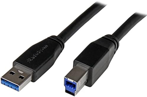 StarTech.com 5m 15 ft Aktív USB 3.0 (5Gbps) USB A-USB a-B Kábel M/M - USB A-B Kábel - USB 3.2 Gen 1 (USB3SAB5M)