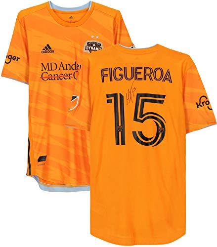 Maynor Figueroa Houston Dynamo FC Dedikált Match-Használt 15 Narancssárga Mez a 2020-as MLS-Szezon - Dedikált Foci