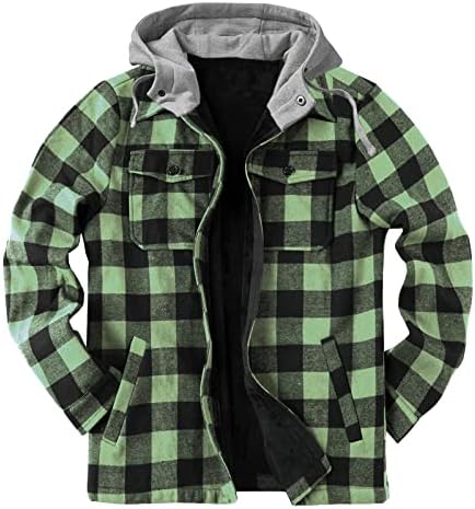iOPQO Nyomorék Creek Férfi Dzseki Férfi ruházat Őszi-Téli Divat Alkalmi Kockás Polár Zsebében Férfi Kabát Plus Size