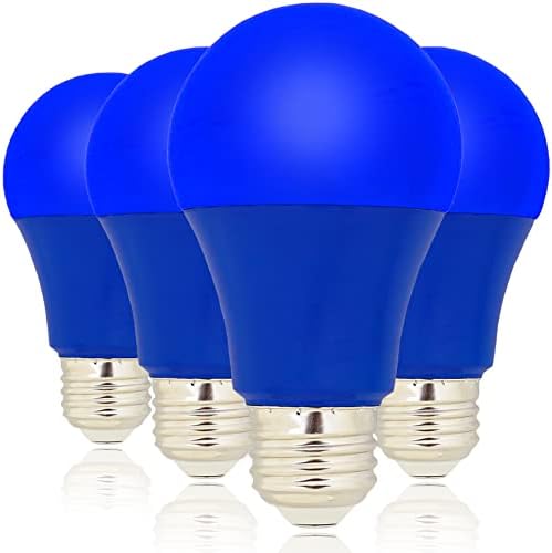 LED Kék Izzók 4 Csomag - 19 E26 Alap Kék Izzó 9W (60W Egyenértékű) , Színes - Kék Villanykörtét a Kerti Verandán, Beltéri