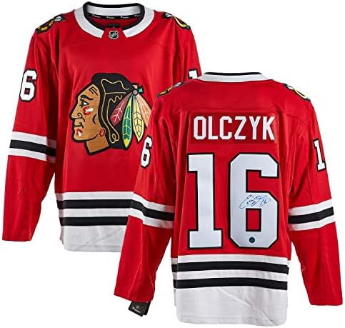 Ed Olczyk Chicago Blackhawks Dedikált Fanatikusok Jersey - Dedikált NHL-Mezek