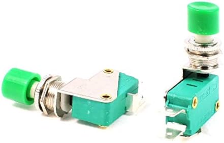 X-mosás ragályos 2 Db SPDT 1NO 1NC Zöld Gombot Hajtómű Pillanatnyi Miniatűr Mikro Kapcsoló(2 Db SPDT 1NO 1NC Actuador