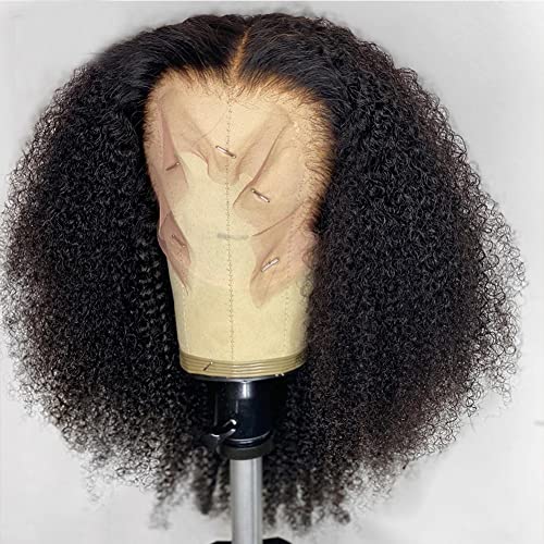 yimisunny Haj Afro Perverz Göndör Csipkével, Paróka Emberi hajból 13x4 Csipke Frontális Paróka a Nők Közepes Barna Csipke