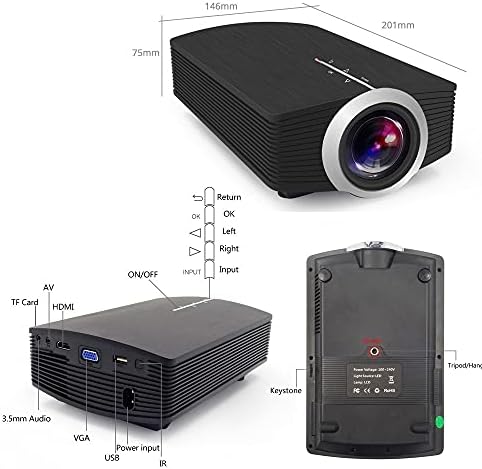 ZGJHFF YG500/YG510 Mini Projektor Támogatja az 1080P 1800Lumen Hordozható LCD LED Projektor házimozi USB Fürkész Bass