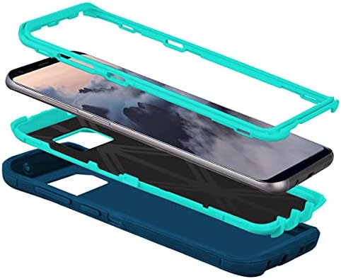 Én-HONVA Galaxy S8 Esetben Ütésálló Por/Drop Bizonyíték 3-Réteg Teljes Test Védelem [Nélkül képernyővédő fólia] Masszív,