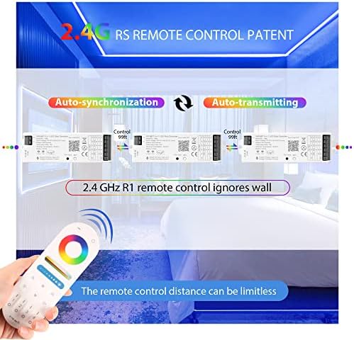 XXK WB5 RF WiFi Bluetooth LED Szalag RGB Vezérlő CCT RGBW 5in1 Szabályozható Kompatibilis Intelligens Élet APP/Alexa
