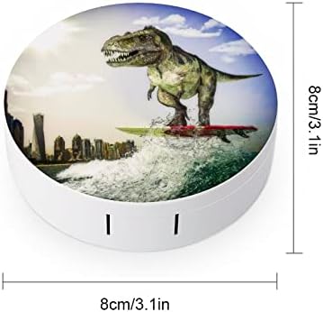 Dinoszaurusz Szörfös Körben az Esetben A kontaktlencse Készlet Tároló Doboz Tükörrel Nyomtatott