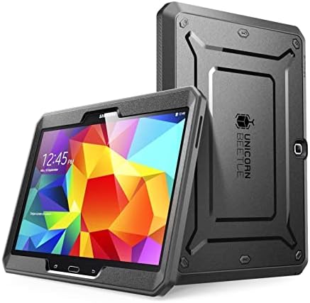 Samsung Galaxy Tab 4 10.1 az Esetben, SUPCASE Nehéz Ügy Galaxy Tab 4 10.1 Tablet, Beépített képernyővédő fólia (Fekete/Fekete),