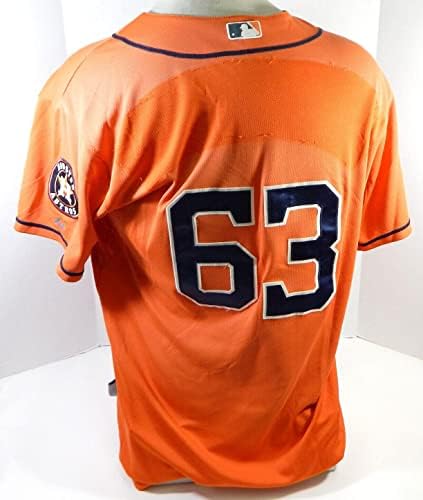 2013-19 Houston Astros 63 Játék Használt Narancssárga Mez Névleges Eltávolított 48 DP25532 - Játék Használt MLB Mezek