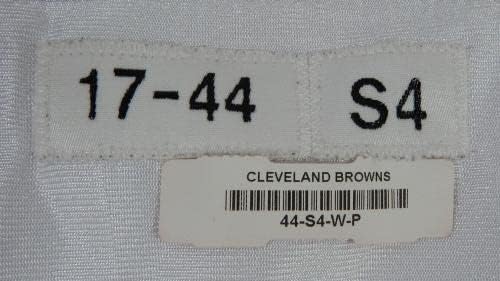 2017 Cleveland Browns Montrel Meander 41 Játékban Használt Fehér Gyakorlat Jersey 44 088 - Aláíratlan NFL Játék Használt