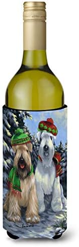 Caroline Kincsek PPP3194LITERK Wheaten Terrier Karácsonyi Snowdog borosüveg Ölelkezős, Üveg Hűvösebb Ujja Ölelkezős