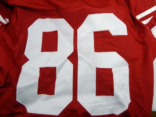 2014-ben a San Francisco 49ers Kyle Nelson 86-Os Játék Kiadott Piros Mez 44 DP34842 - Aláíratlan NFL Játék Használt