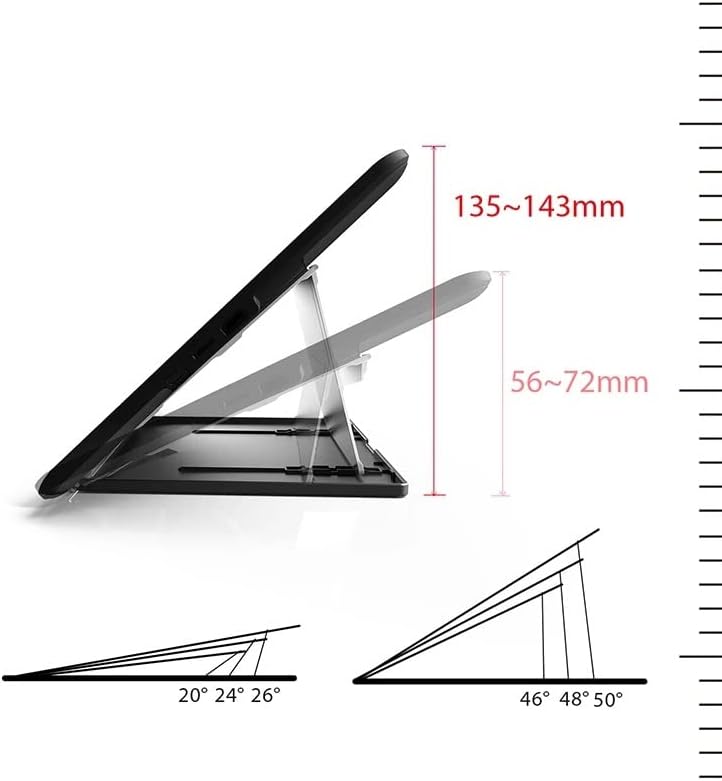 Vastag Állítható Állvány Tabletta Hordozható Fém Multi-Angle Támogatás Toll, Laptop Kijelző Fény Pad