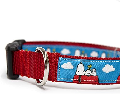 Ó Paws Snoopy & Woodstock Nyakörvet, Pet-ID-Tag (Nagy 1 Széles 16-22 Hossz)