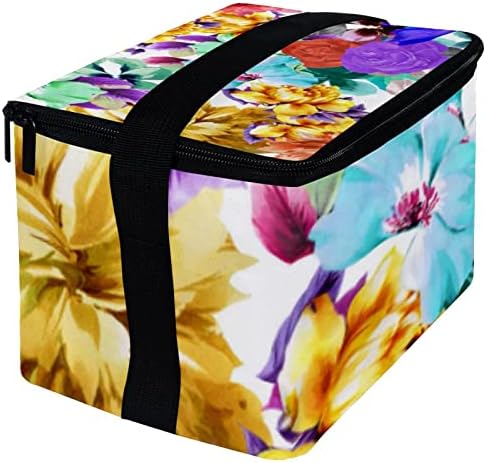 GUEROTKR Ebéd Bag Nők,uzsonnás Doboz, Férfi,Női uzsonnás Doboz,színes virág művészet minta