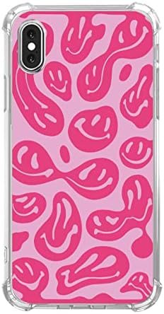 Dohakemuny Rózsaszín Olvadó, mosolygós Arccal Esetben Kompatibilis az iPhone Xs Max, Esztétikai Trippy Mosolyogva Max