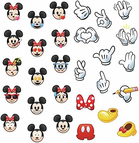 Szobatársak RMK3467SCS Disney Mickey and Minnie Sms Emoji Meghámozzuk, majd Bottal Fali Matricák