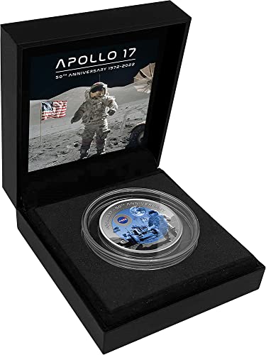 2022 DE Helyet Érmék PowerCoin Apollo 17 50 éves 1 Oz Titán Érme 2 Cedis Ghána 2022 BU Brilliant Uncirculated