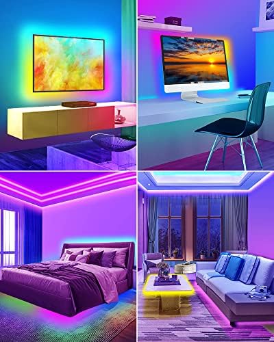 6.56 ft LED TV Háttérvilágítás 32-60in Tv - RGB színváltó LED Szalag Világítás, Zene Sync ALKALMAZÁST, majd Távirányító