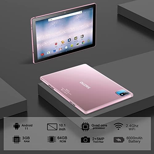 OUZRS Tablet Billentyűzet, 10 Hüvelykes Android 11 Go - 64 GB ROM | 256 gb-os Méretezhető - 10 HD IPS Kijelző, 6000mAh