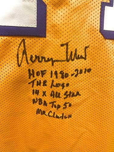 Jerry West Los Angeles Lakers Aláírt Autogramot Ritka Multi ÍRVA Egyéni Jersey SZÖVETSÉG Igazolt