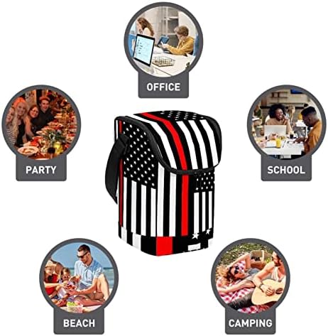 GUEROTKR Ebédet a Nők,uzsonnás Doboz,a Férfiak, Kis Ebéd Bag,Amerikai Zászló Fekete-Fehér minta
