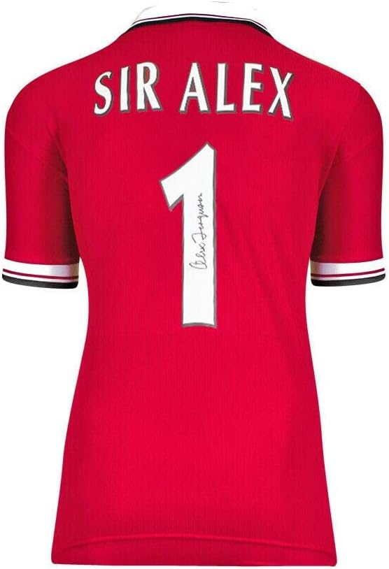Sir Alex Ferguson Aláírt A Manchester United Póló - 1999, Otthon, Sir Alex 1 - Dedikált Foci Mezek