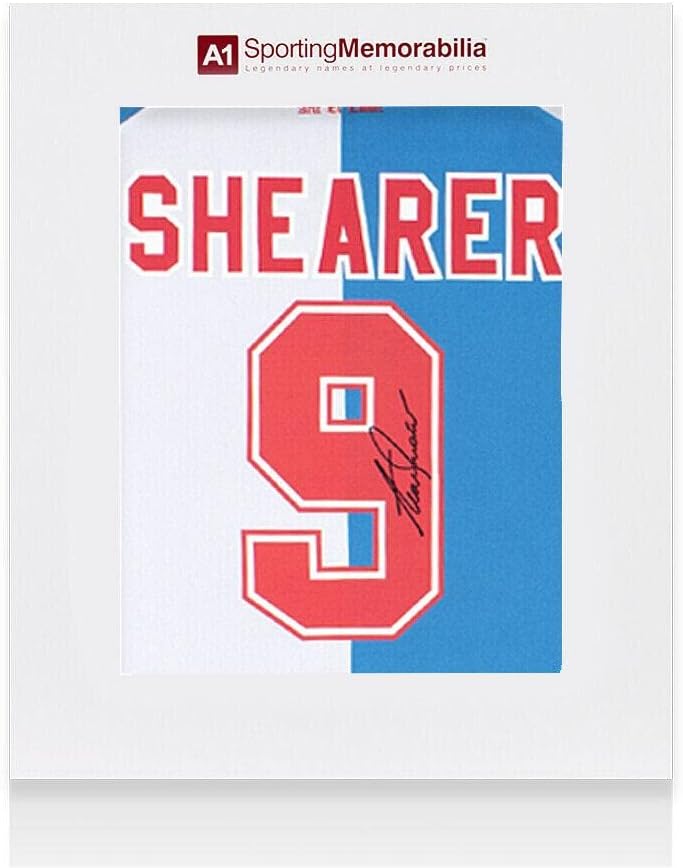 Alan Shearer Írta Alá Blackburn Rovers Ing - Szám 9 - Díszdobozban Autogram - Dedikált Foci Mezek