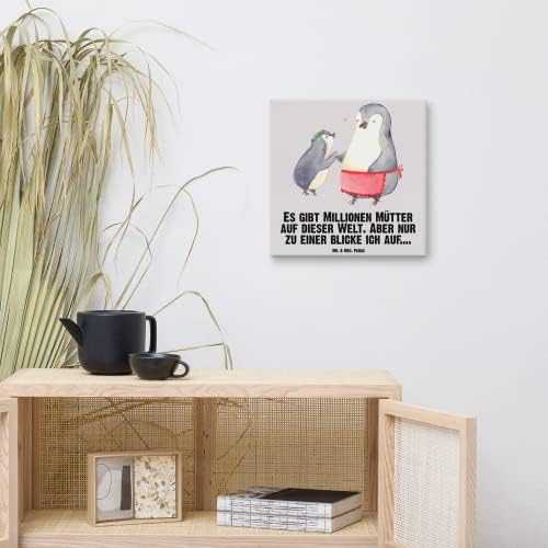 Mr & Mrs Panda Vászon Wall Art Pingvin gyermek - Család, Anya, anyák Napja, nővér, apák Napja, Ajándék, Anya, Anyu,
