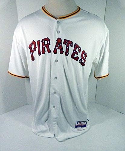 2015 Pittsburgh Pirates Üres Játék Kiadott Fehér Jersey július 4 52 708 - Játék Használt MLB Mezek