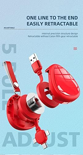 Multi Behúzható Töltő Kábel USB Kábel Kompatibilis Mobiltelefonok Tabletta Kis, Hordozható Töltő (Rózsaszín)