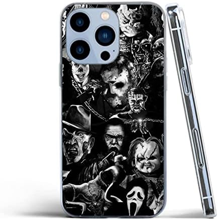 TASWUW Telefon Esetében Kompatibilis az iPhone 13 Pro Max Horror, Kollázs, Halloween Film Puha Szilikon Ütésálló TPU