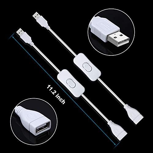 Electop 2 Csomag Férfi-Nő USB Kábel Be/Ki Kapcsoló, USB Hosszabbító Inline Rocker Kapcsoló a Vezetői Készülék, asztali