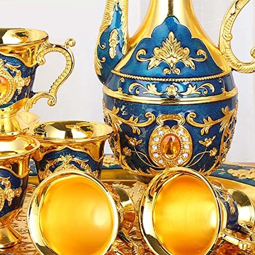 Klasszikus török Kávé kis Csésze Készlet,teáskannában Meghatározott Beleértve a Teáskanna,6 Fém Csésze Tea Tálca a Tea