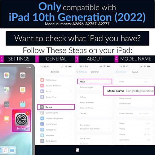 Snugg iPad 10 Generáció Esetében (2022) - Bőr Védő Fedél Flip Állni 10.9 hüvelykes iPad Case - Elektromos Kék