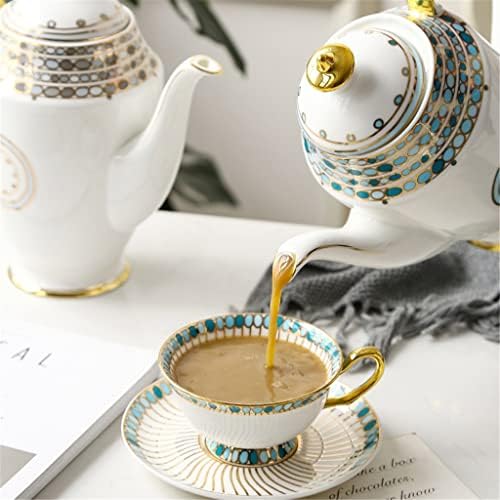 XIULAIQ Arany festett kínai porcelán kávés készlet Porcelán teás készlet Kerámia cserép Csésze tea csésze Tea set set