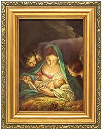 Needzo Dekoratív Mária a gyermek Jézus Nyomtatás, Arany-Hang Álló Keret, 7 1/4 inch