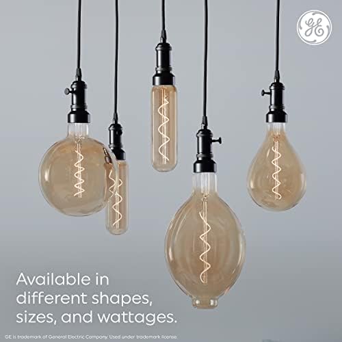 A GE Lighting Vintage Stílusú LED Gömb Izzó, 40 Watt Eqv, Meleg Gyertya, Sárga Üveg
