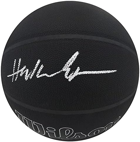 Hakeem Olajuwon Aláírt Wilson i/O-Fekete, 75 Jubileumi Logó NBA Kosárlabda - Dedikált Kosárlabda
